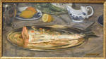 Blanche, Jacques-Emile, Morceau de saumon dans un plat d'argent, 1895, MBA Rouen