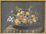 Dupuis, pêches, prunes sur un plat d'étain, 1640, Le Louvre